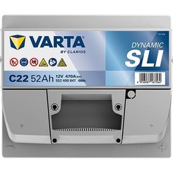 Pièces agricoles - Eclairage - Battery 12V 52Ah 470A C22 VARTA Dynamic SLI