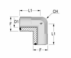 Pièces agricoles - Hydraulique - Coude ORFS 9/16 x 9/16 M/M