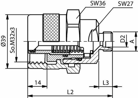 Pièces agricoles - Hydraulique - Coupleur à visser mâle 12S