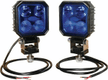 Phare de travail LED x2 carré 9W 1000lm 10/30V bleu 90x4 LED
