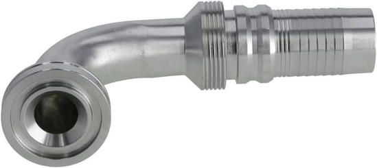 Pièces agricoles - Hydraulique - Raccord à sertir 4SH-DN32 avec flasque ø47,6 mm 90°