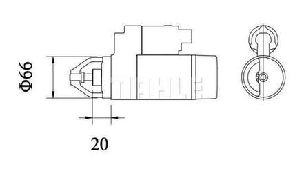 Pièces agricoles - Eclairage - Démarreur 12V, 1kW, 9 dents, CW,Mahle