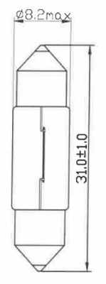 Pièces agricoles - Eclairage - Ampoule 24 V 3 W SV7 8x31