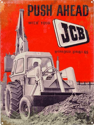 Objets publicitaires - Objets publicitaires divers - Plaque JCB Push ahead