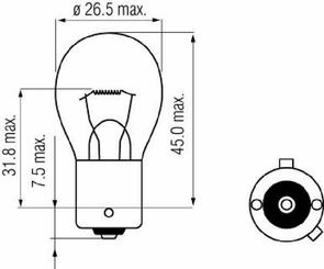 Pièces agricoles - Eclairage - Ampoule 12V 21W BAU15s