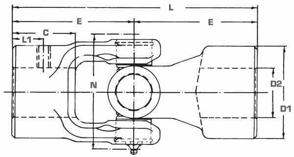 Pièces agricoles - Transmission - Accouplement D=25 L=120