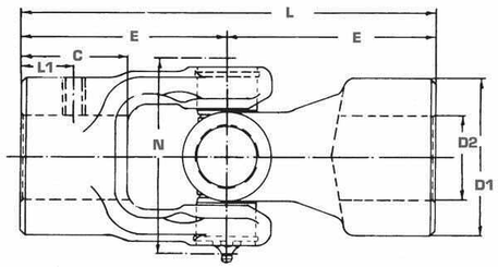 Pièces agricoles - Transmission - Accouplement D=25 L=120