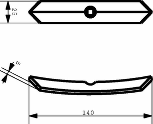 Pièces agricoles - Travail du sol - Soc de cultivateur 25x5x140mm Rau