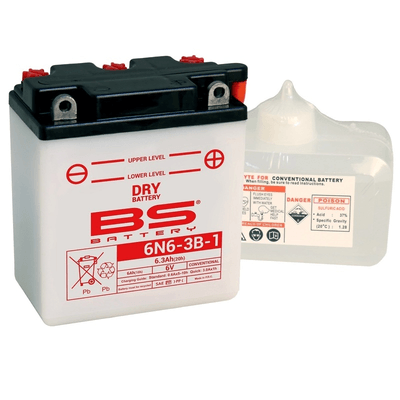 Pièces Quad & Motos - Electrique - Batterie BS BATTERY conventionnelle avec pack acide - 6N6-3B-1