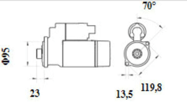 Pièces agricoles - Eclairage - Démarreur 12V, 2,2kW, 11 dents, Mahle
