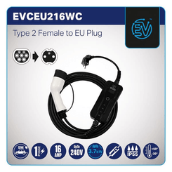 Pièces agricoles - Eclairage - Câble de recharge EV Home, type 2, fiche UE, 3,7 kW, 8-16A, 5m