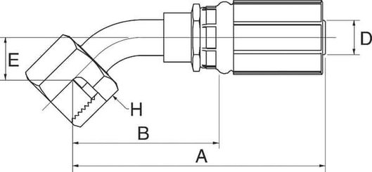 Pièces agricoles - Hydraulique - Racc. à sertir DN25-1"7/16ORFS 45°