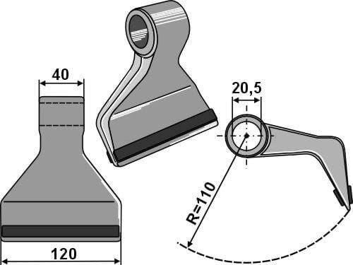 Pièces agricoles - Aménagements paysagers - Hammer flail PTA coated, suitable for Cabe