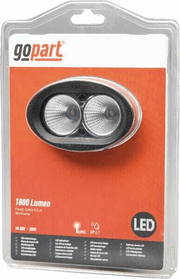 Pièces agricoles - Eclairage - Phare de travail LED ovale 20W 1800lm 10/30V, 96x72x79mm, faisceau large 2 LED gopart