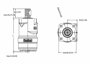Pièces agricoles - Hydraulique - Mot. orbit, arbre Ø 1" bride C