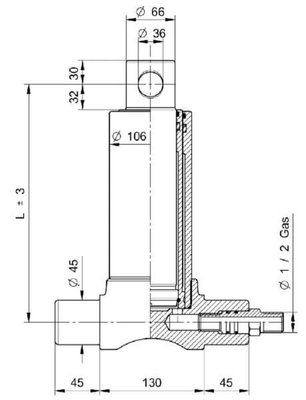 Pièces agricoles - Hydraulique - Vérin télescopique, 2 étages, course 695 mm