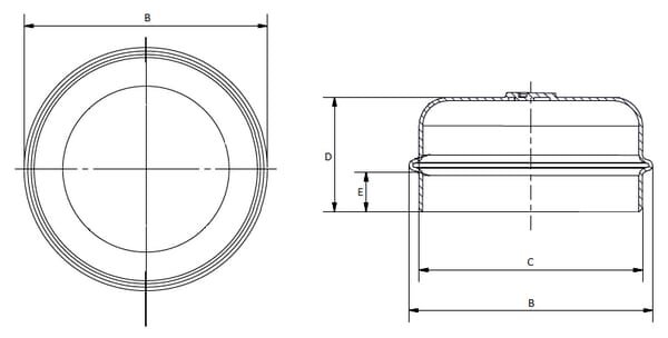 Pièces agricoles - Pièce divers - Capuchon de moyeu ?90,6mm pour roulement 30210/32210