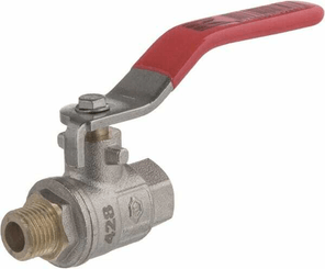 Pièces agricoles - Hydraulique - Vanne à bille BSP femelle/mâle 1/4" + poignée SS