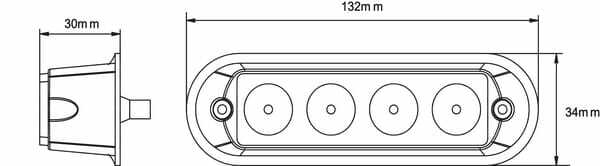 Pièces agricoles - Eclairage - Avertisseur flash LED orange 4x3W 12/24V