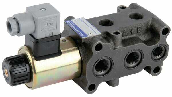 Pièces agricoles - Hydraulique - Vanne de régulation 6/2, 1/2 24 VCC. Compatible avec les brides.