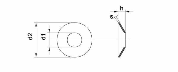 Pièces agricoles - Fasteners - Rondelle frein Schnorr M6x10x0,7mm, acier Kramp