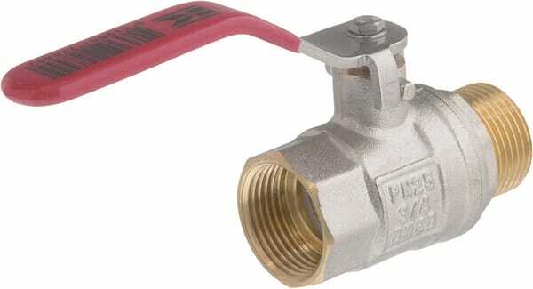 Pièces agricoles - Hydraulique - Vanne à bille BSP femelle/mâle 3/4" + poignée SS