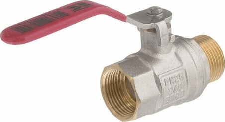 Pièces agricoles - Hydraulique - Vanne à bille BSP femelle/mâle 3/4" + poignée SS