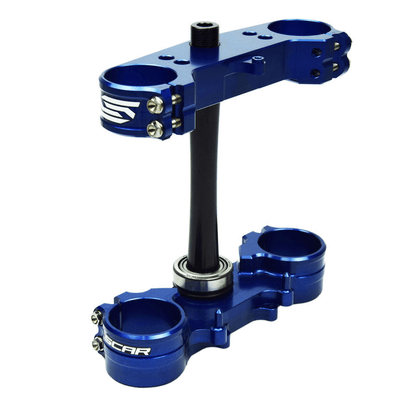 Pièces Quad & Motos - Pièces communes - Té de fourche SCAR offset 23mm bleu Kawasaki KXF