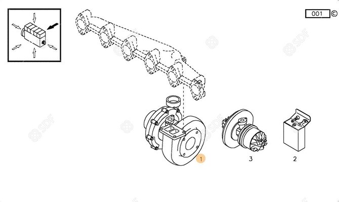 Pièces agricoles - Pieces moteur - TURBO COMPRESSEUR Deutz-Fahr origine
