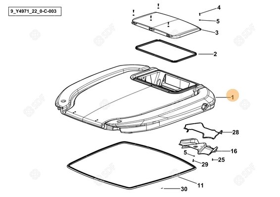 Pièces agricoles - Cabine et structure - ROOF STD SAME ASS.Y