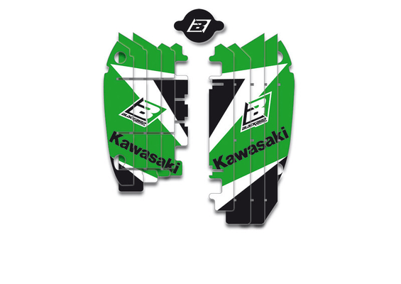 Pièces Quad & Motos - Equipement véhicule - Kit déco de cache radiateur BLACKBIRD Dream Graphic 3 vert Kawasaki KX250F