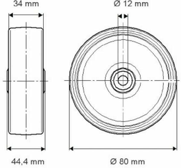 Pièces agricoles - Outils atelier - Roue 80 mm