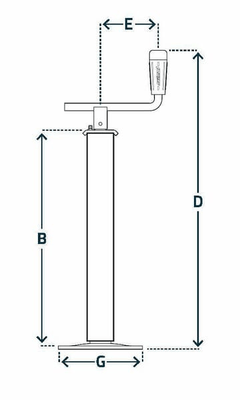 Pièces agricoles - Pièce divers - Béquille avec poignée horizontale 50x675mm