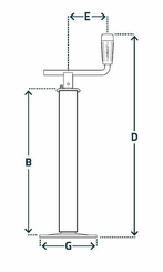 Pièces agricoles - Pièce divers - Béquille avec poignée horizontale 50x675mm