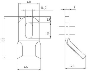Pièces agricoles - Aménagements paysagers - Fléau coudé 40x82mm adapté pourFerri