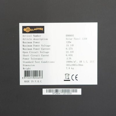 Pièces agricoles - Cloture,Jardin & Sylviculture - Solar panel 120w including regulator