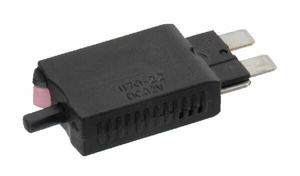 Pièces agricoles - Eclairage - Fusible réinitialisation manuelle thermique 28V 4A longueur 51,6mm violet E.T.A