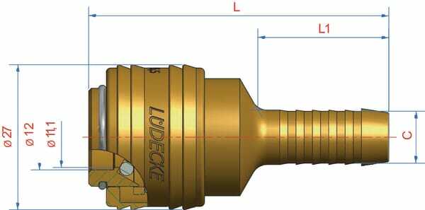 Pièces agricoles - Pièce pneumatique - Raccord rapide+embout 13mm