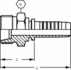 Pièces agricoles - Hydraulique - Raccord DN08-M14x150-8L