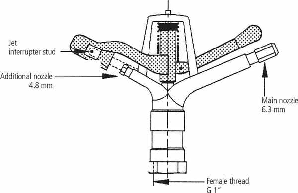 Pièces agricoles - Hydraulique - Arroseur tournant V70 fem. 1"