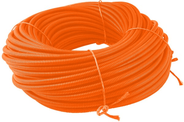 Pièces agricoles - Eclairage - Tube de protection 16mm 50m flexible ondulé, ouvert, orange