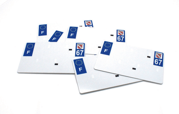 Pièces Quad & Motos - Outillage - Plaques d'immatriculation aluminium PPI pré-percées - SIV 210x130 département 67 - 10 pièces