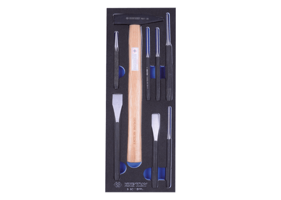 Outils - Outils divers - Module de chasse-goupilles, burins et marteau - 8 pièces