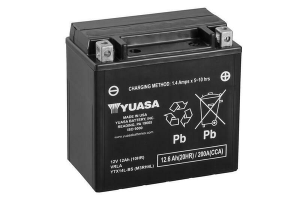 Pièces Quad & Motos - Electrique - Batterie YUASA sans entretien avec pack acide - YTX14L-BS