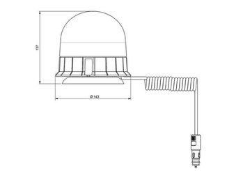 Pièces agricoles - Eclairage - Gyrophare LED, 17W, 12-24V, ambre, magnétique, Ø 142x141mm, E-VENUS par Sacex