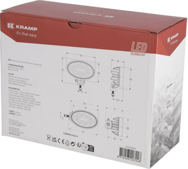 Pièces agricoles - Eclairage - Phare de travail LED, 56W, 5320lm, ovale, 10/30V, 160x129x68mm, Deutsch fiche, Spot, 8 LED