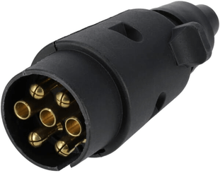 Pièces agricoles - Eclairage - Fiche de remorque 7 pôles, plastique, 12V, bornes à vis