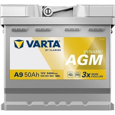 Pièces agricoles - Eclairage - Battery 12V 50Ah 540A A9 VARTA Dynamic AGM