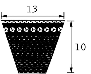 Pièces agricoles - Transmission - Courroie trapézoïdale AVX 13x1385 Optibelt