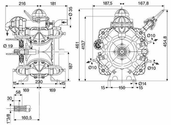 Pièces agricoles - Pièce Pulvérisateur - Pompe haute pression à piston et membrane IDS 1400 MM